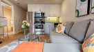 kitchen open to the living area 