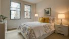 sunny bedroom with nice views of the city 