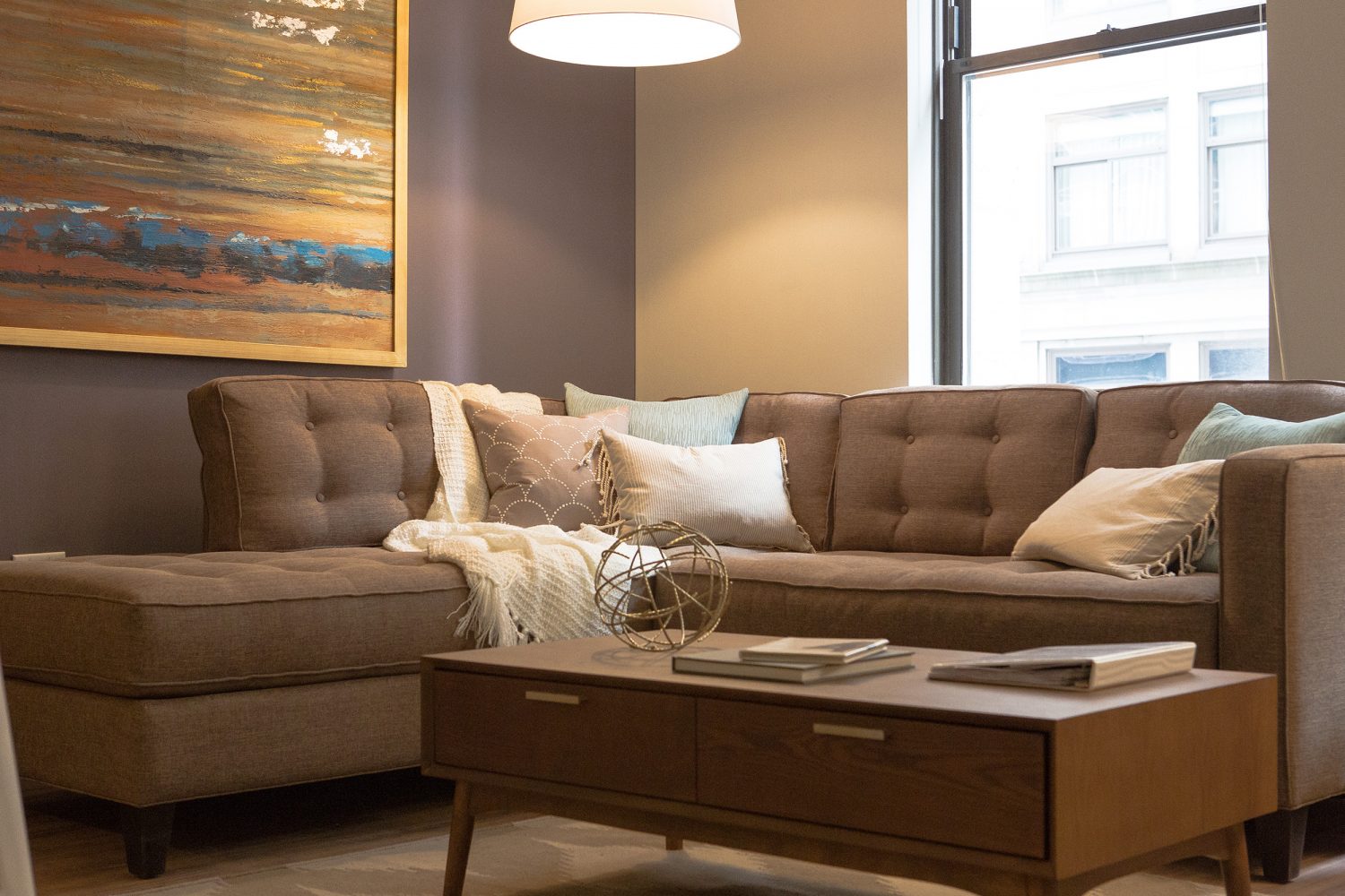 comfy sofa in living area