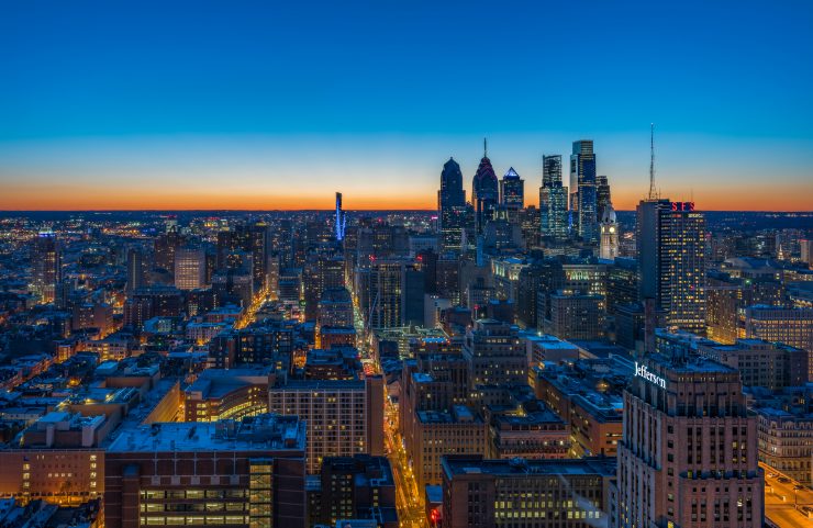 sunset view of the city 