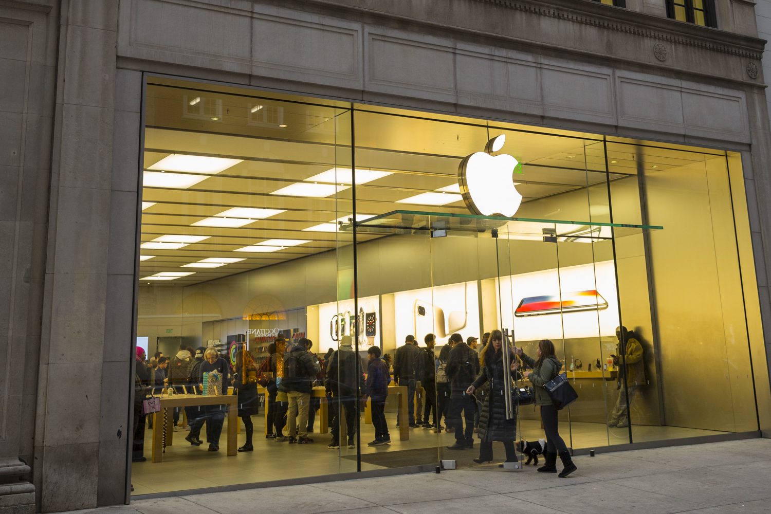 entrance to the Apple store