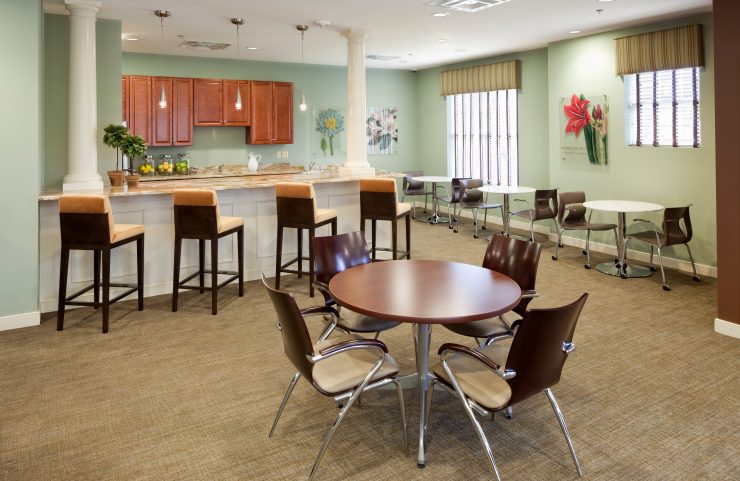 community room with various seating options 