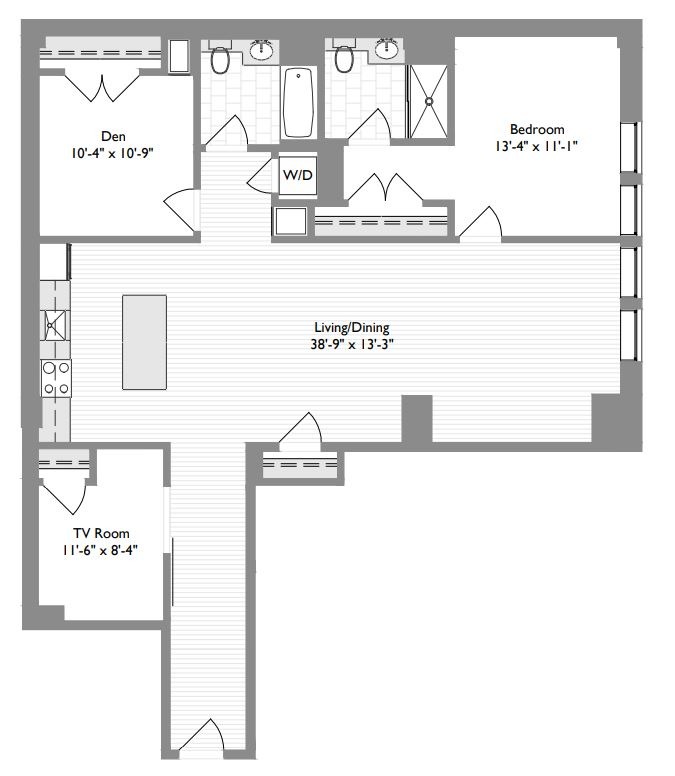 one bedroom apartment center city