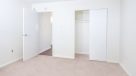 bedroom with carpet and large closet 
