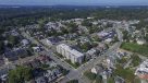 Aerial view of hamilton hall and norristown 