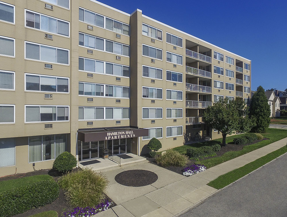 exterior photo of hamilton hall apts
