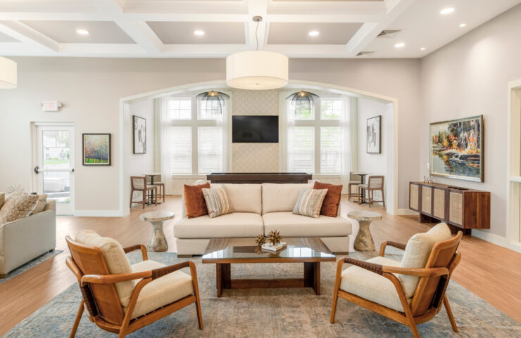 comfy seating options in the clubhouse