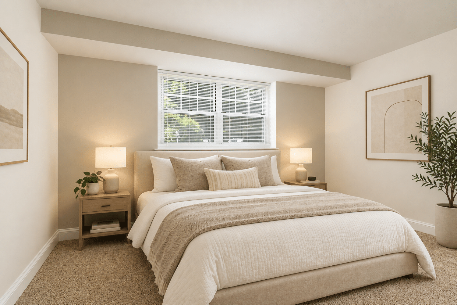 bedroom with wall to wall carpet
