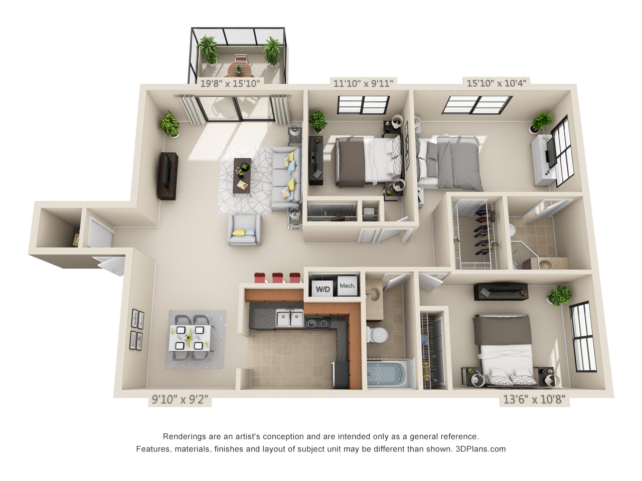 3 bedroom apartment in boca raton