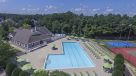 aerial view of the pool and clubhouse 