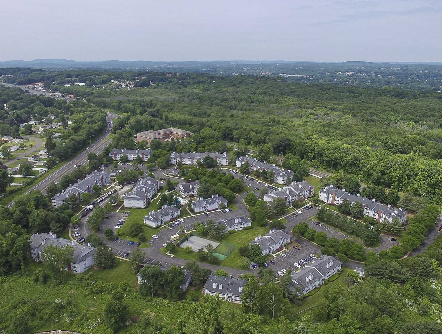 aerial view of the village at wethersfield
