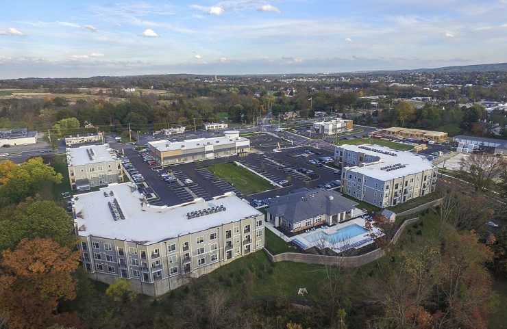 aerial view of westside - kimberton apartments