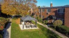 aerial view of the courtyard and outdoor kitchen