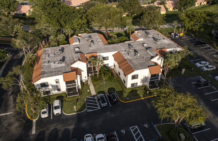 Aerial view of crystal palms in boca raton 