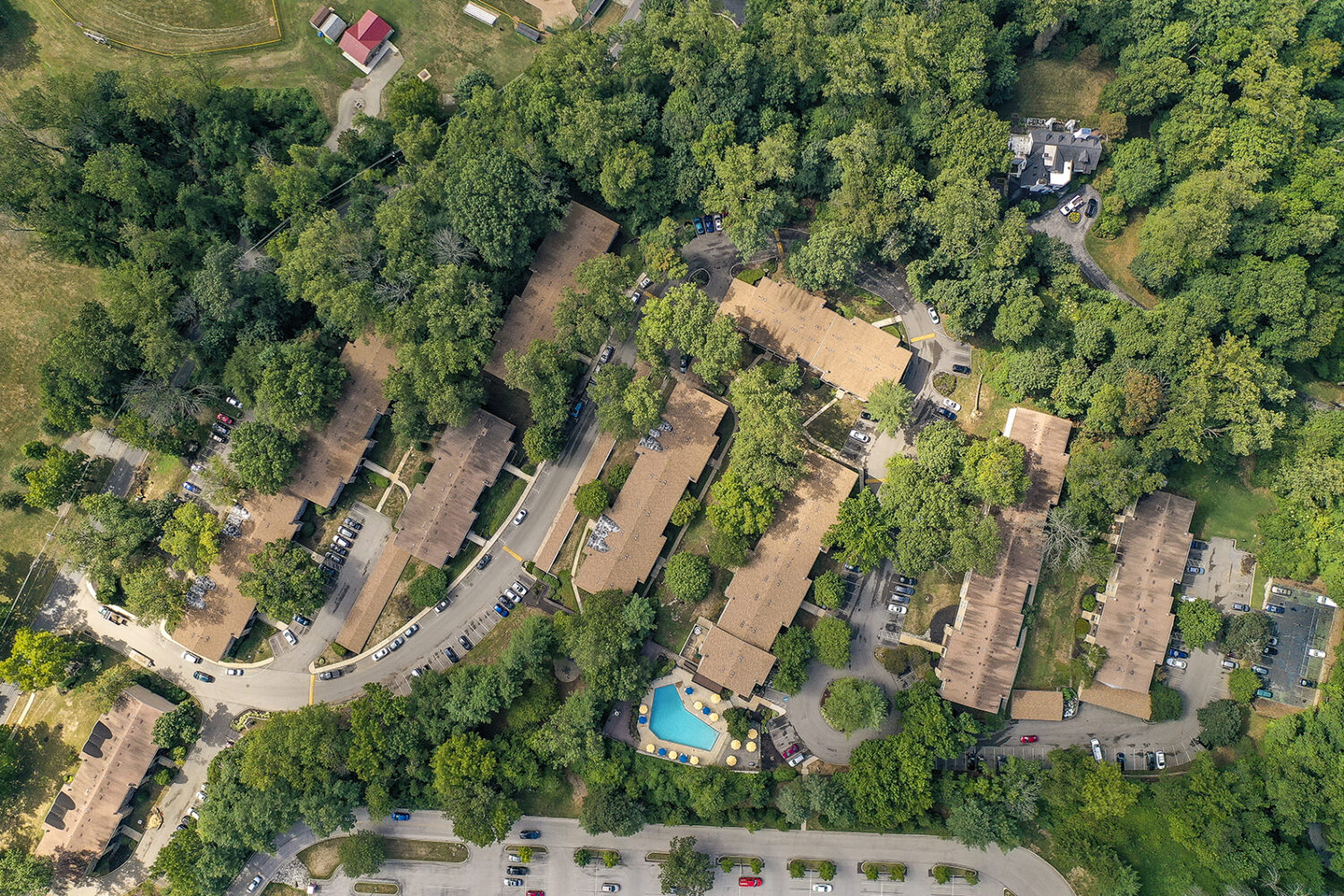 aerial view of radnor crossing