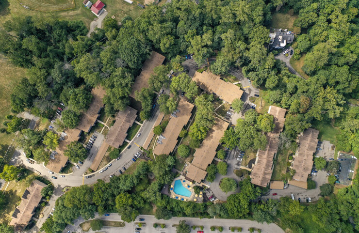 aerial view of radnor crossing