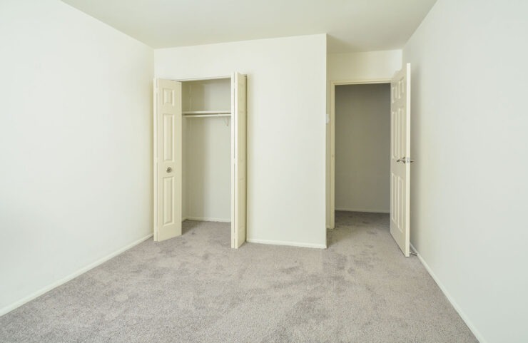 upgraded bedroom with large closet 