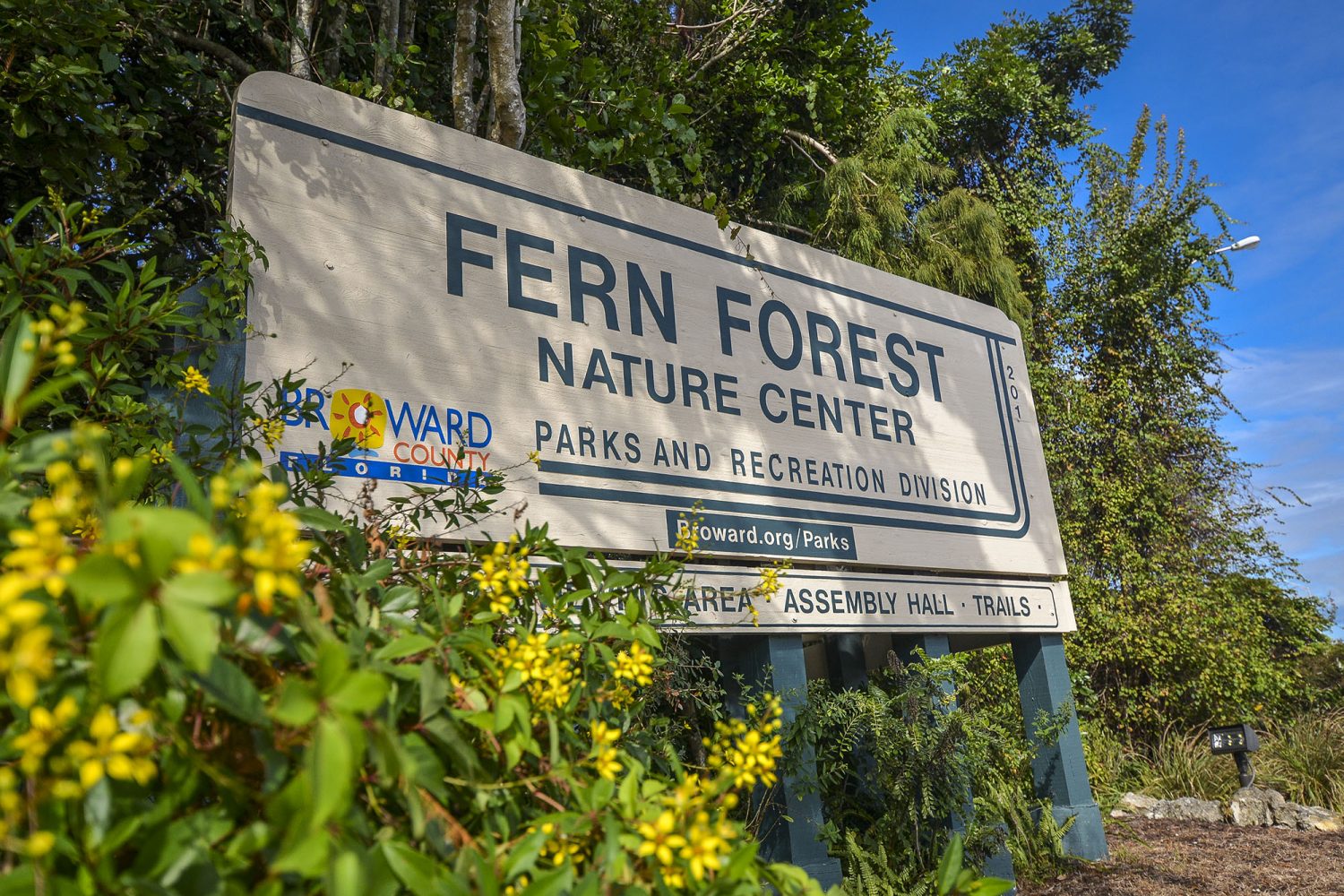 Nearby: Fern Forest Nature Center signage 