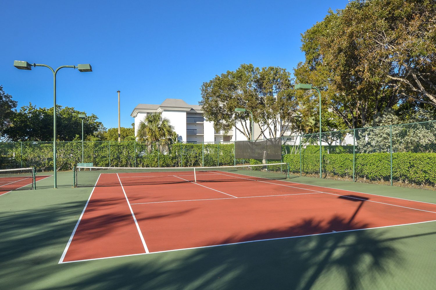 lighted tennis court