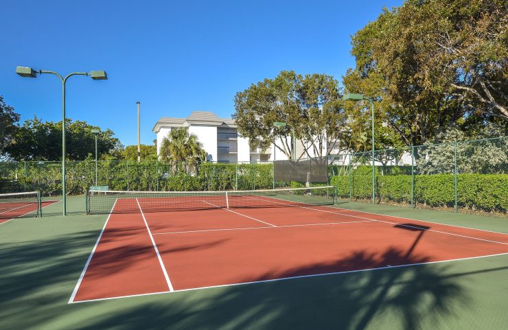lighted tennis court