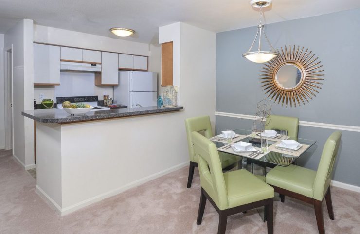 dining room and kitchen area 