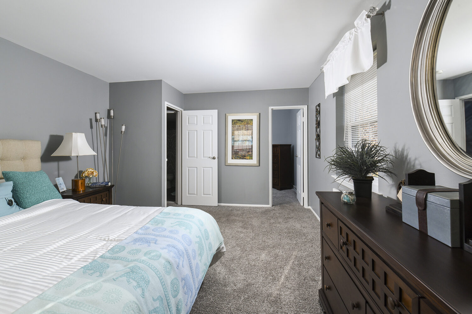 large bedroom with walk in closet