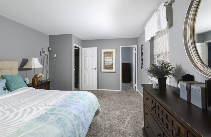 large bedroom with walk in closet