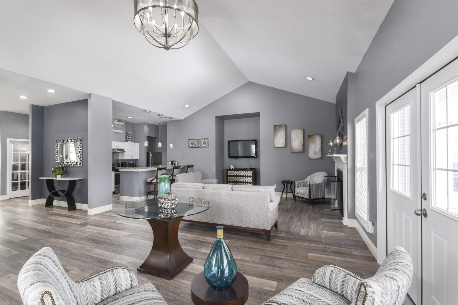 clubhouse interior with fireplace 