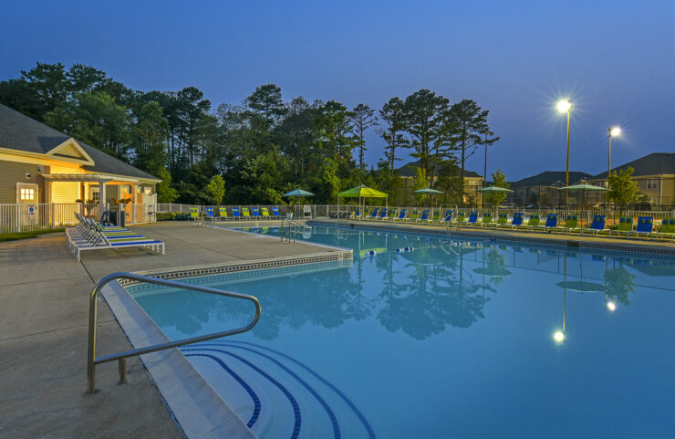 Outdoor Pool at Dusk