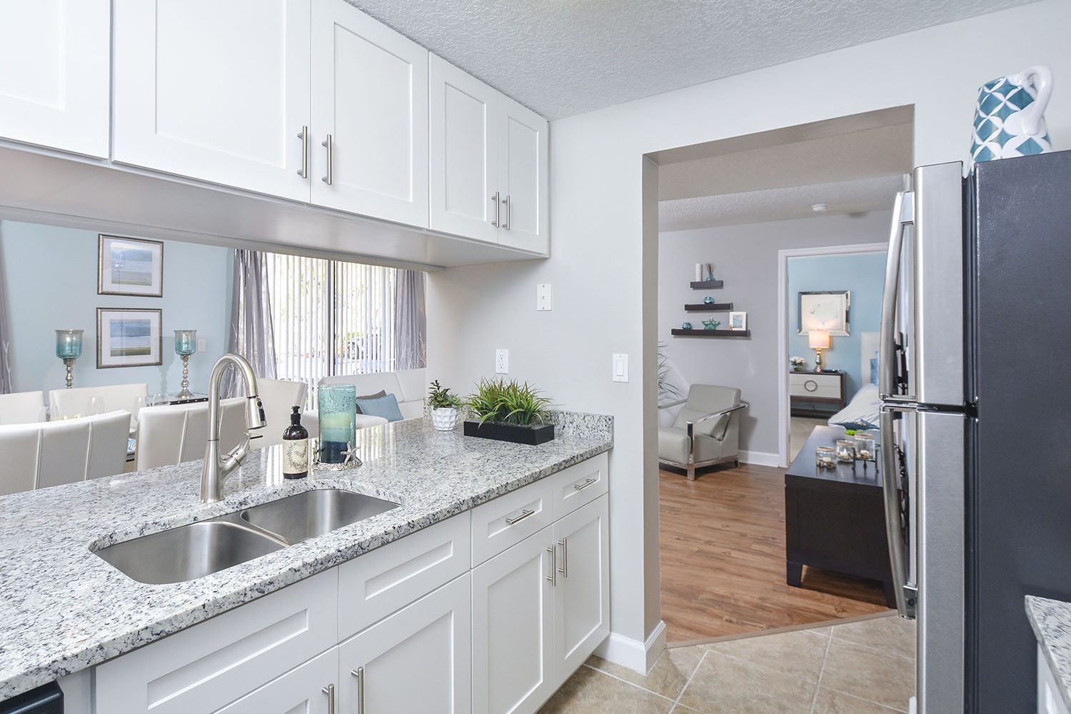 updated kitchen with pass through area to the dining room 
