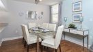 dining room with plank flooring 