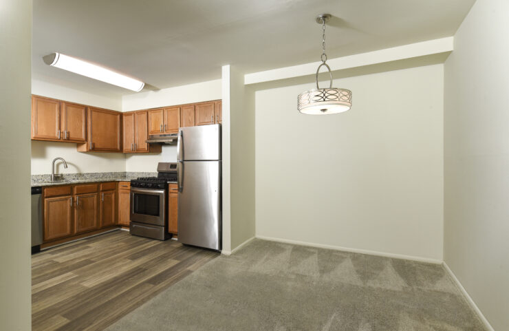 dining area open to kitchen