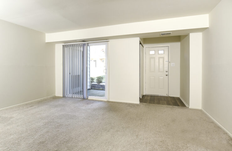 living room with sliding door to patio
