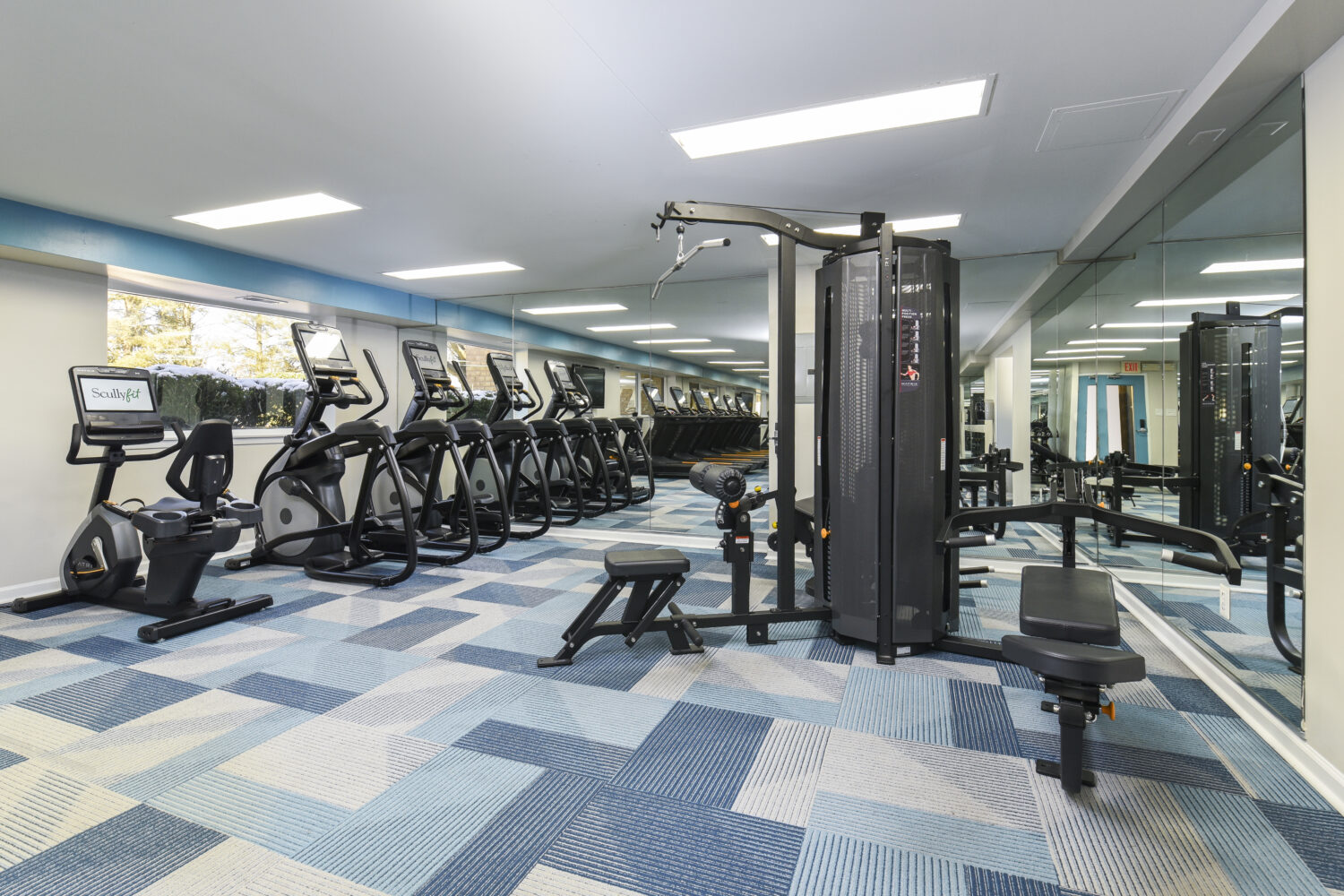Fitness center with cardio and weight machines