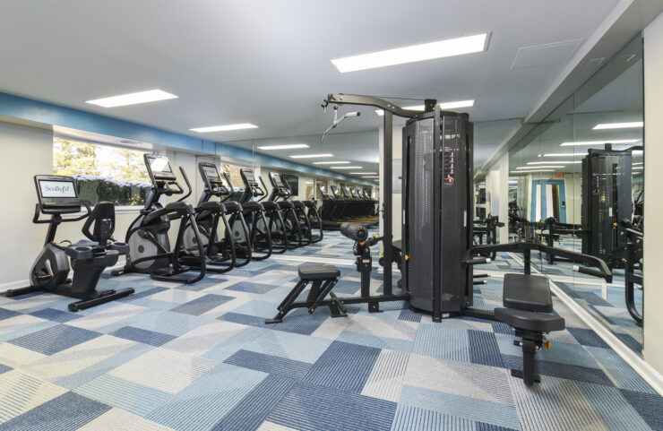 Fitness center with cardio and weight machines