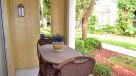 outdoor patio with table and chairs 