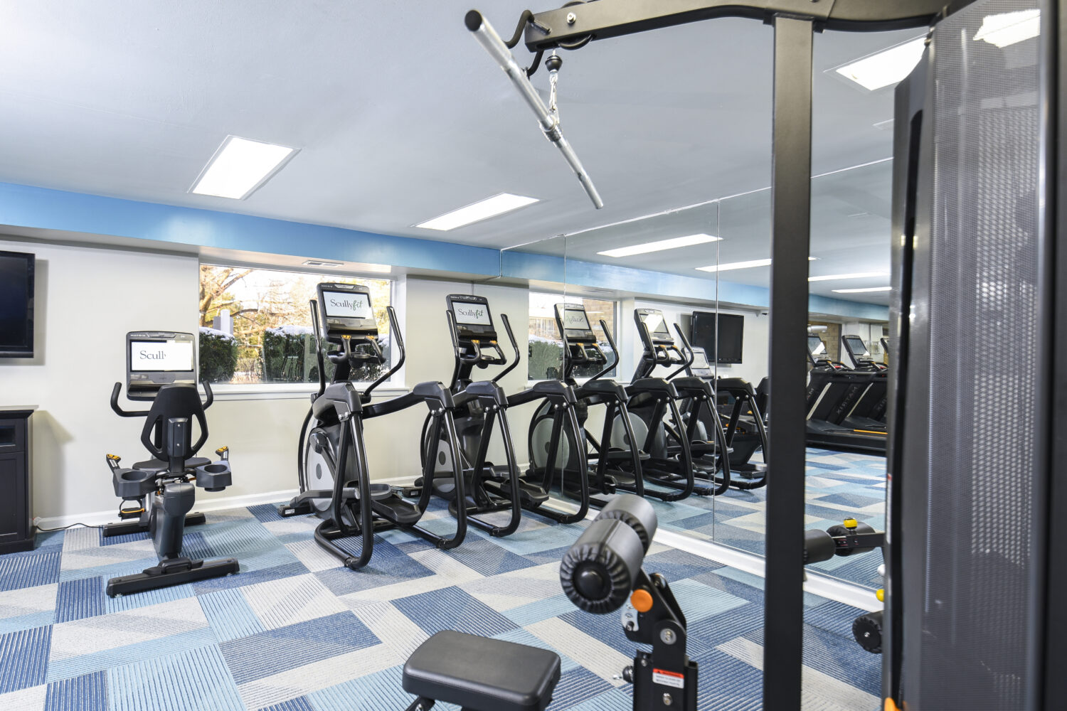 Fitness center cardio machines