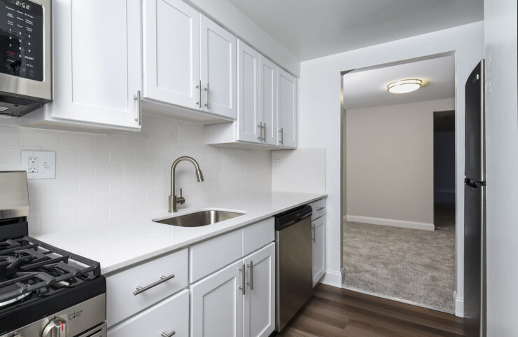 Kitchen with granite countertops