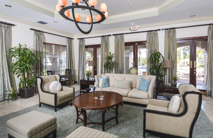 Clubhouse with a variety of seating