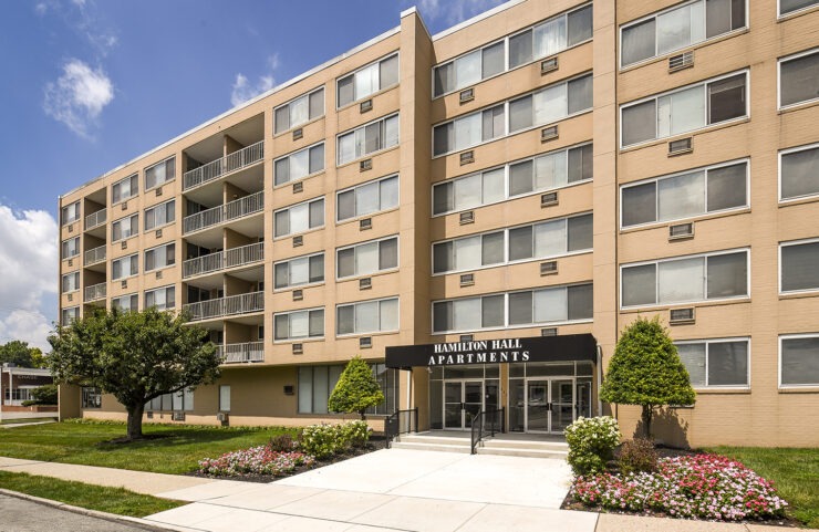 apartments in norristown pa - Aerial view of hamilton hall and norristown 