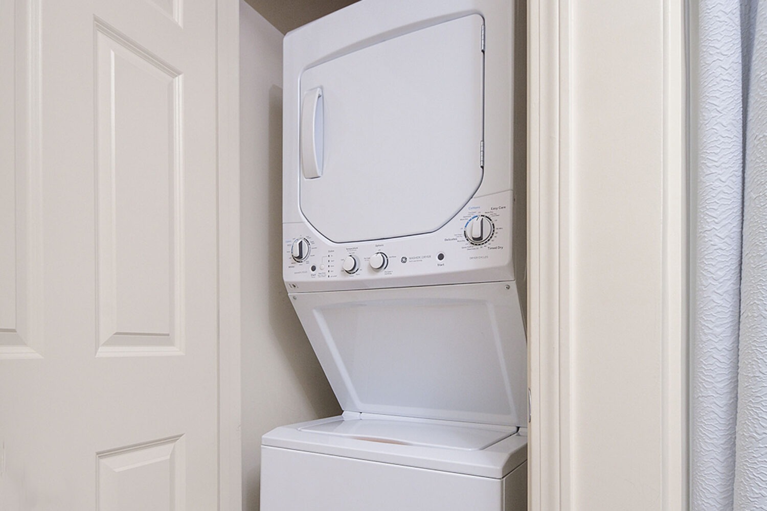 stackable washer and dryers in closet 