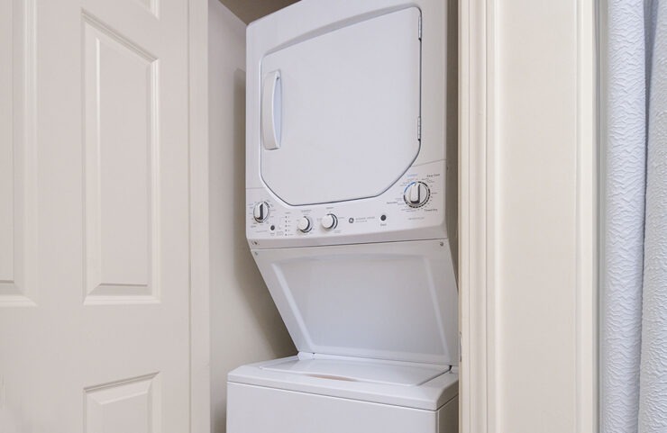 stackable washer and dryers in closet 