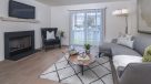 living room with private patio 