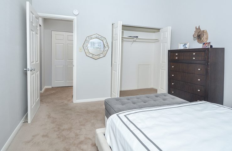 bedroom with a large closet 