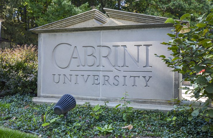 nearby Cabrini university sign