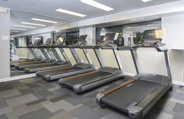 3 treadmills in the fitness center 