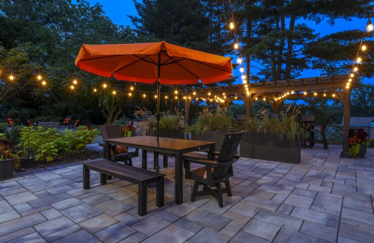Outdoor Lounge Area at night