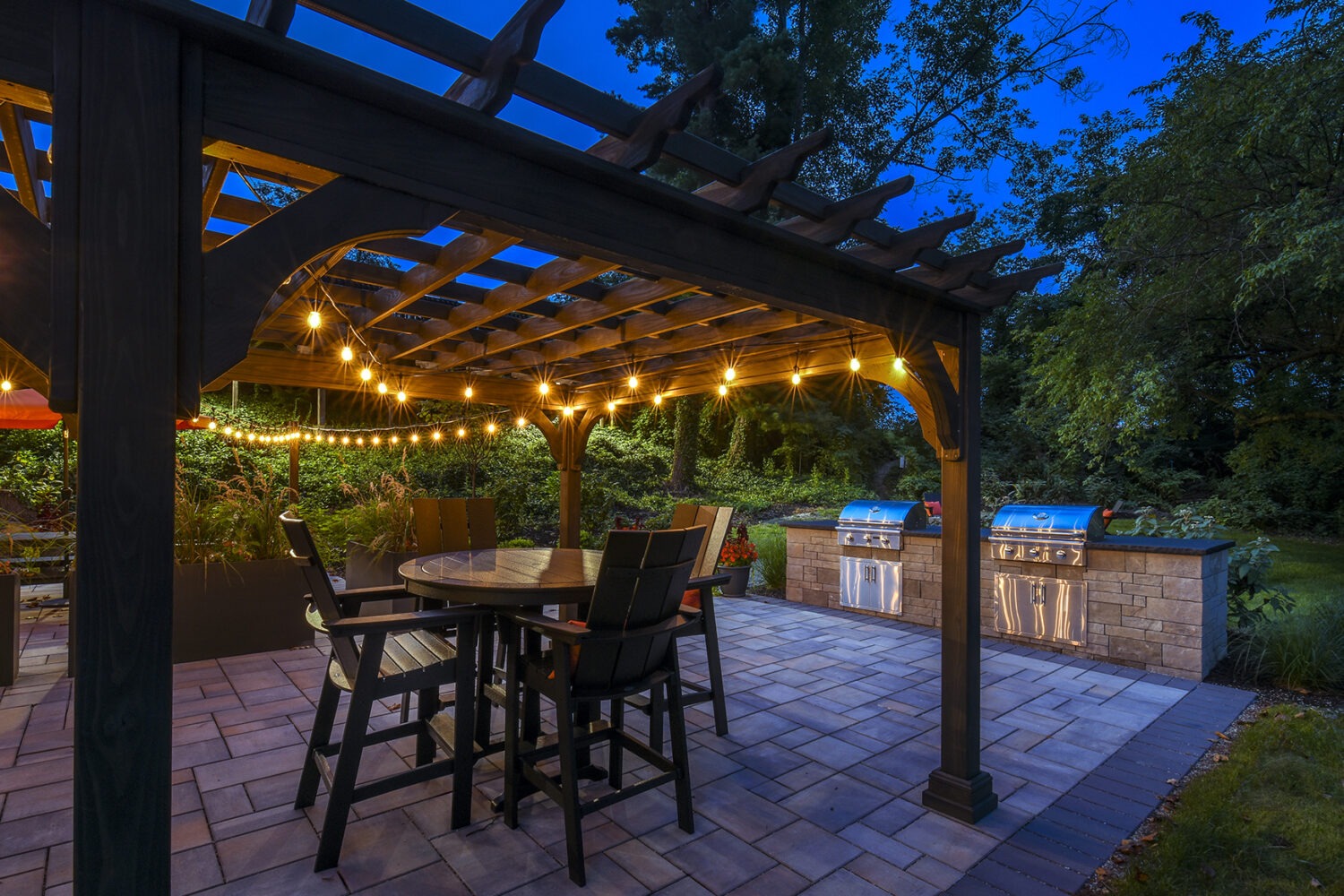Outdoor Lounge Area at night