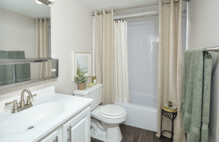 bathroom with white vanity 