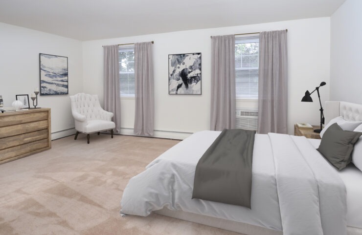 large bedroom with carpeting 